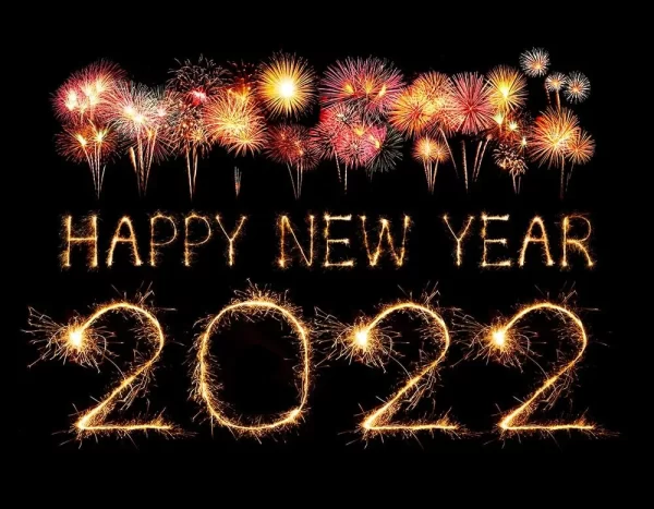 2022 Happy New Year Fireworks Written Sparkling Sparklers Night
